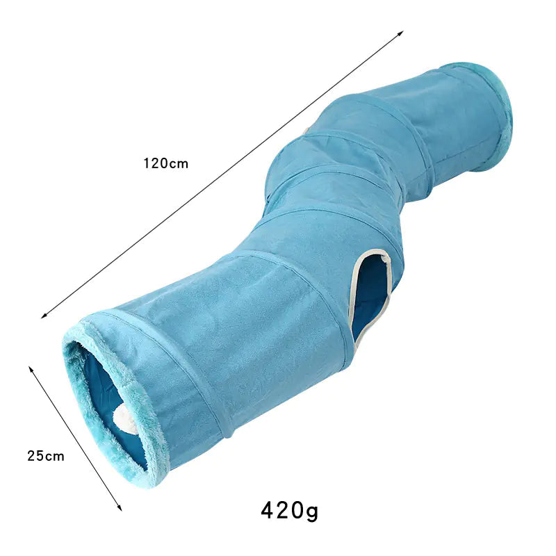 Tunnel en suédine double couche pour chat – PlayCave™